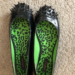 Spiked Leather Flats